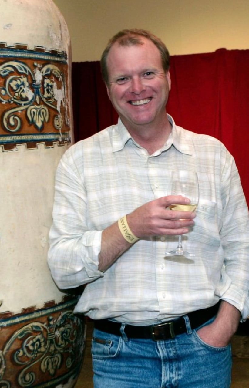 Glenn next to the original clay amphora